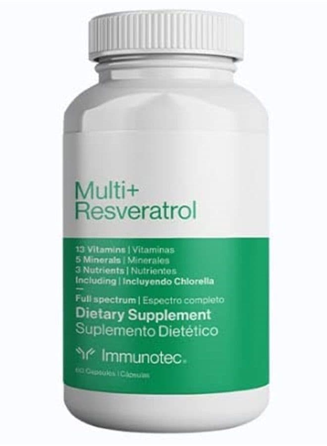 Multi+ Resveratrol - Full Spectrum Dietary Supplement - 13 Vitamins, 5 Minerals, 3 Nutrients with Chlorella