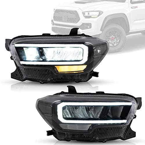 VLAND Headlights Assembly Fit for Toyota Tacoma 20162021 3rd Generation N300 Pickup Truck WDRL Front light wClear Reflective Bowl Black Housing PlugnPlay Headlamp