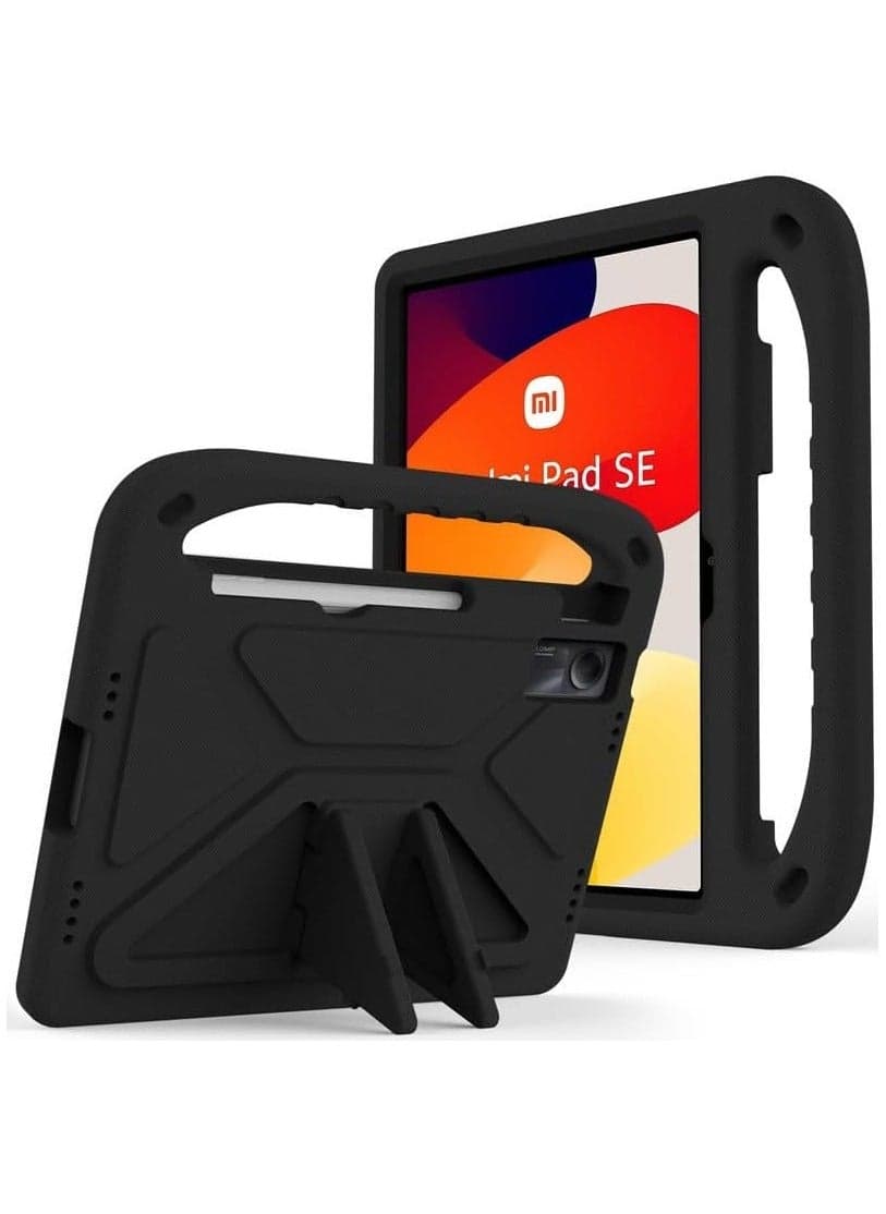 Case For Xiaomi Redmi Pad SE 11-Inch (2023), EVA Foam Lightweight Shockproof Duarable, Tablet Cover with Handle Stand Case For Children Firendly, Black