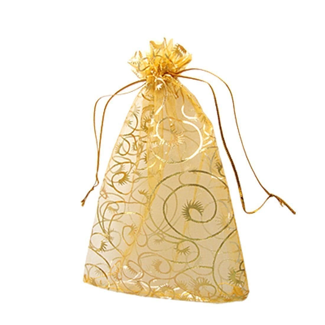 Wedding Favors 100pcs Gold Organza Bags 5x7 Party Candy Bags