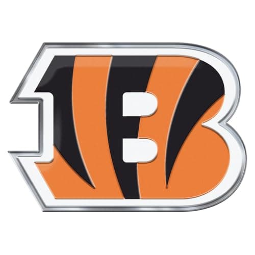 FANMATS 60451 - NFL - Cincinnati Bengals Embossed Color Emblem | Striped B Primary Logo