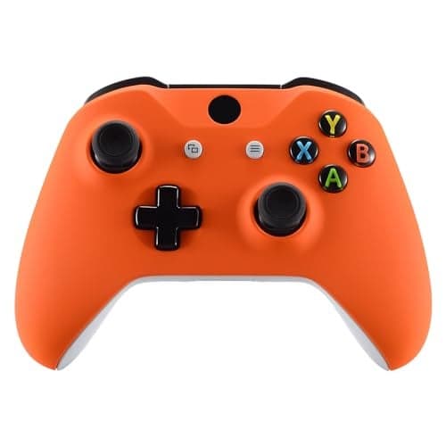 eXtremeRate Orange Soft Touch Front Housing Shell Case for Xbox One S/X Controller, Comfortable Replacement Kit Faceplate Cover for Xbox One Wireless Controller Model 1708
