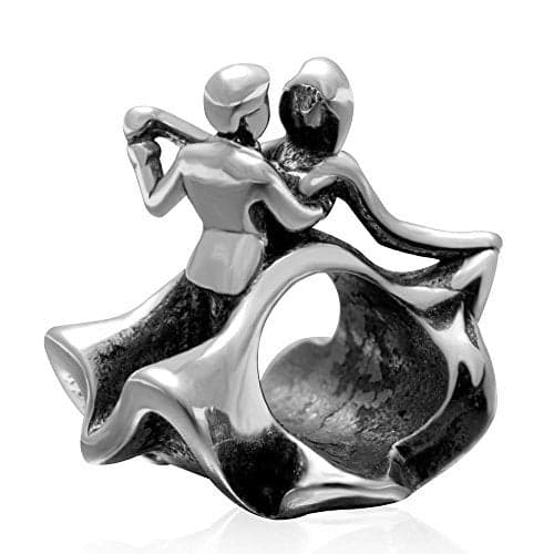 Luckybeads A Couple of Lover Dance Charm Antique 925 Sterling Silver Beads for Pandora Charms Bracelets