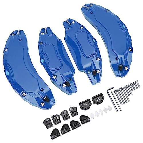 Caliper Covers , High Hardness 4 Pieces AntiImpact BetterStylish Disc Brake Caliper Covers for Model 3 for 18 Inch 19 Inch Wheel Hub (Blue)