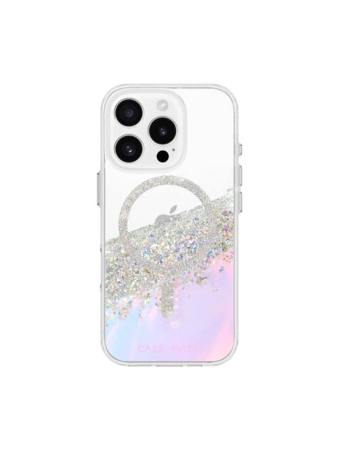 Karat Case w/ Magsafe for Apple iPhone 16 Pro 6.3" 2024| 12-Ft Drop Protection w/ Anti-Scratch Anti Yellowing Coating, Raised Edges, Fashion Case, Wireless Charging - Holographic White Silver