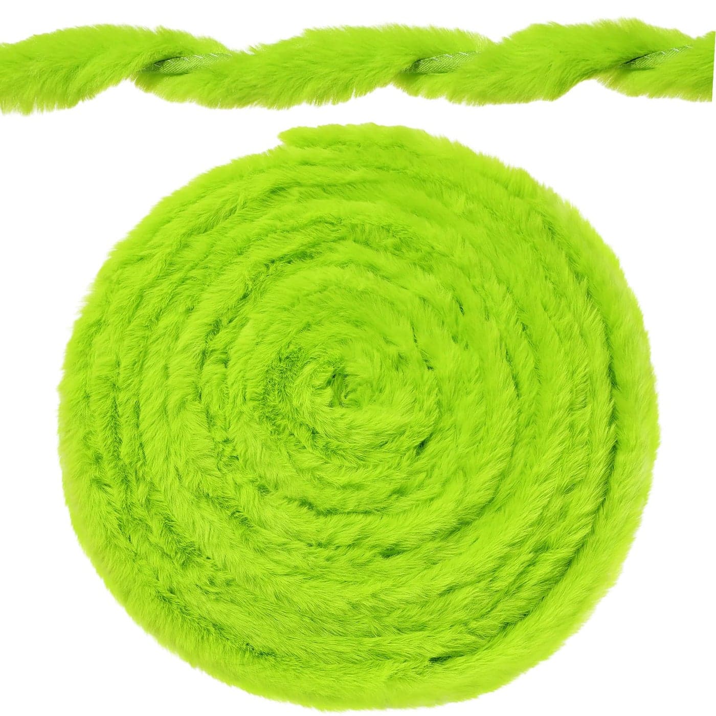 Christmas Faux Fur Ribbon Trim Winter Xmas Tree Winding Garland Artificial Furry Stripe Accessory Holiday Faux Fur Fabric Roll Garland for Xmas Party Sewing Costume Trimming Green 2 Inch x 40 Ft