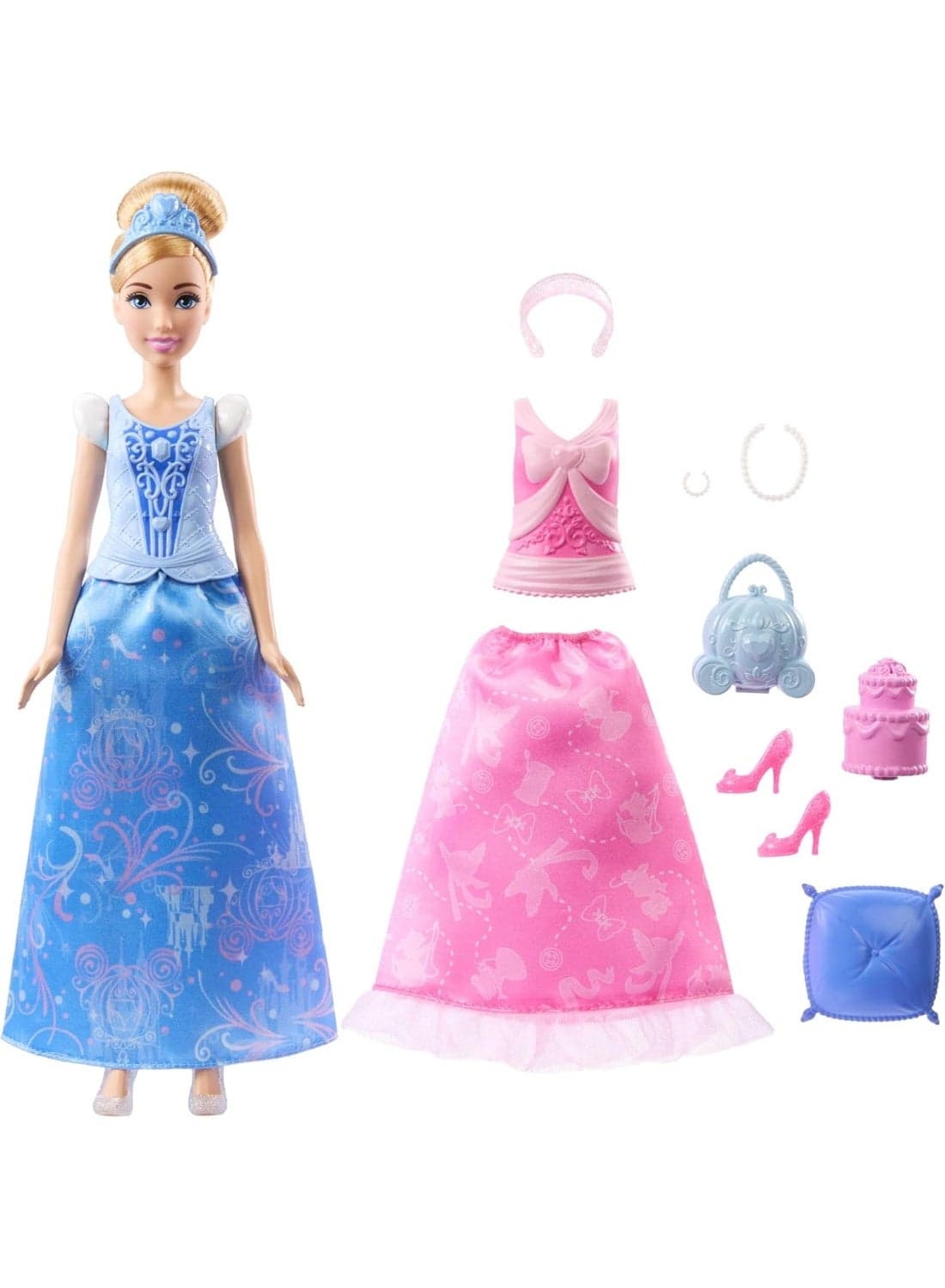 Cinderella Fashion Doll with 2 Looks and Accessories, 2-in-1 Stories Inspired by Disney Movie