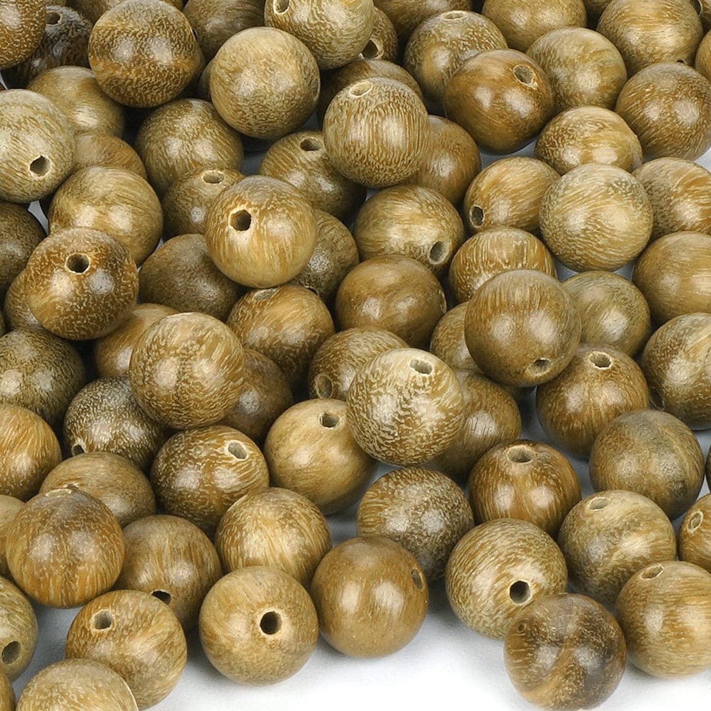 Prometis 200pcs 8mm Natural Sandalwood Round Beads Gorgeous Craft Handmade Polished Spacer Mala Pray Beads with Elastic Cord for Bracelets DIY Rosary Tasbih Jewelry Making