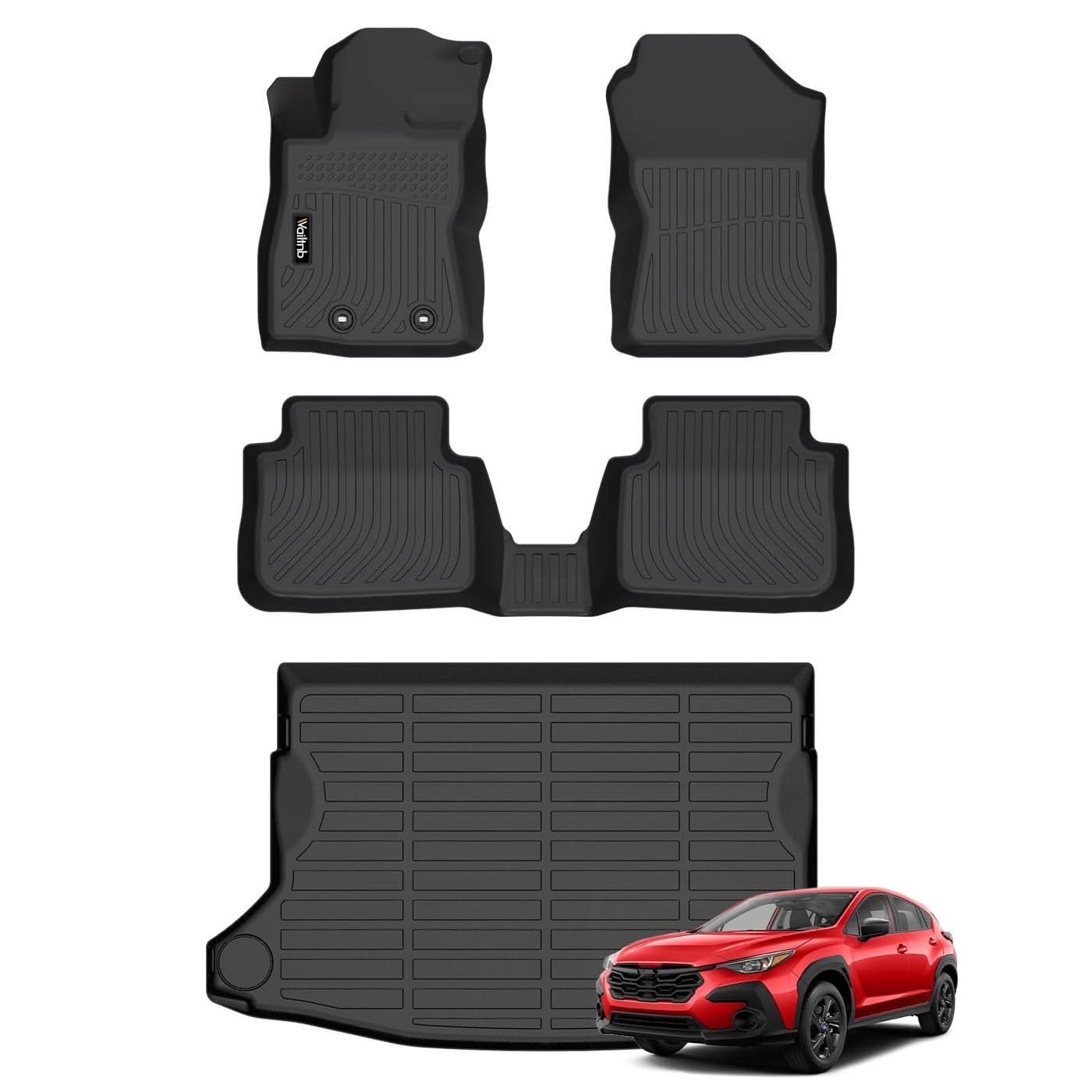 Wailtnb All Weather Car Floor Mats Cargo Liner Set for Subaru Crosstrek 2024 2025 Impreza 2024 2025 TPE Trunk Liner fit for Subaru Crosstrek Accessories for Impreza