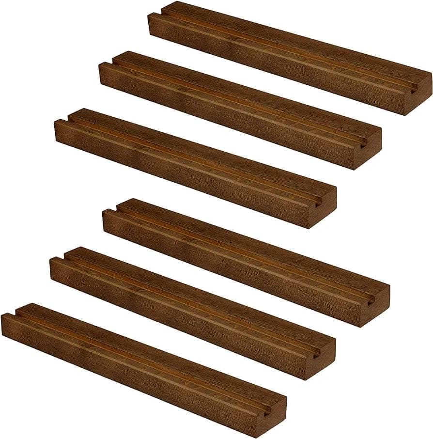 Streema art Floating Engineered Wood Shelf Wall Mount Wall Shelves Storage Shelf for Living Room Bedroom for Home Decor Items Wood vinyal Record Shelf Mount6 Pack