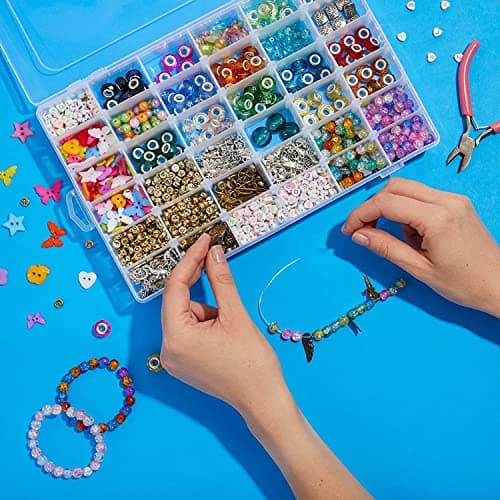 NYALKARAN Jewelry Organizer Storage Box with Dividers Transparent box, Rectangular Plastic Storage Box For Accessories & Small Items Multi-Compartment (36 GRID, TRANSPARENT)