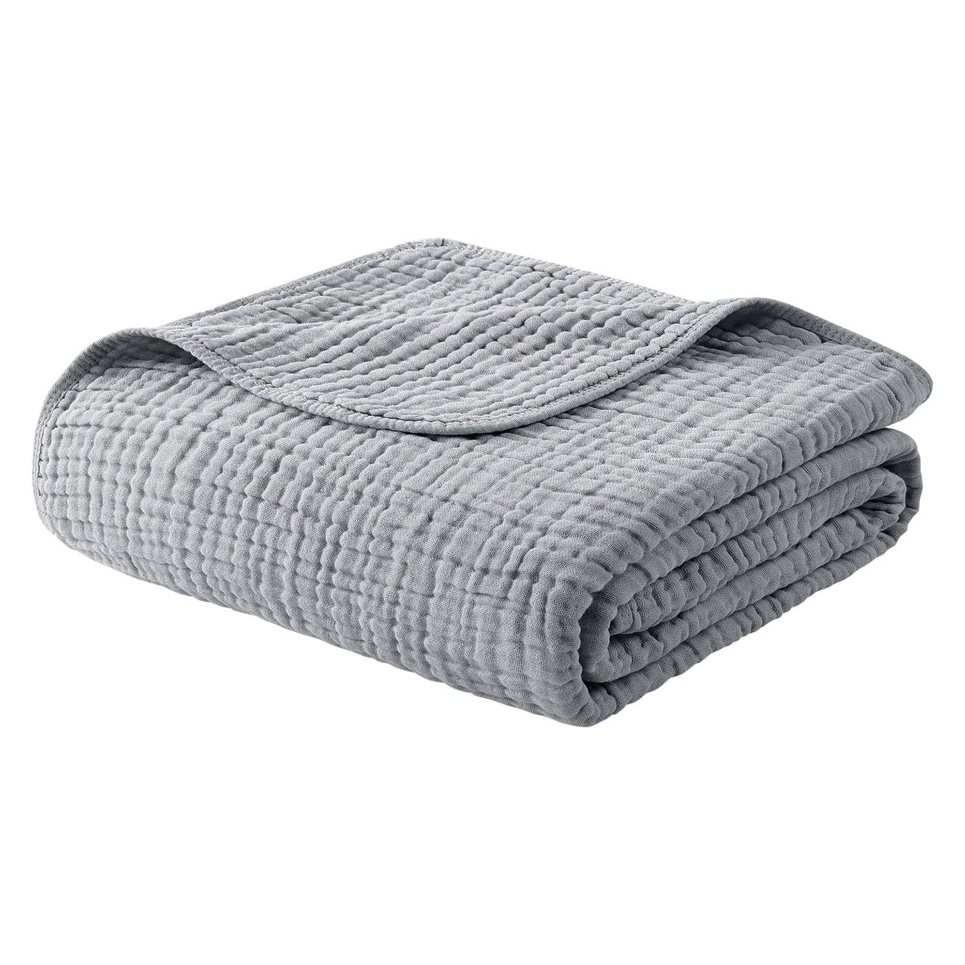 Yoofoss Muslin Blanket 100 Organic Cotton Throw Large 50 x 60 for Bed Couch Summer Gauze Blanket for Adults Lightweight and Breathable Grey