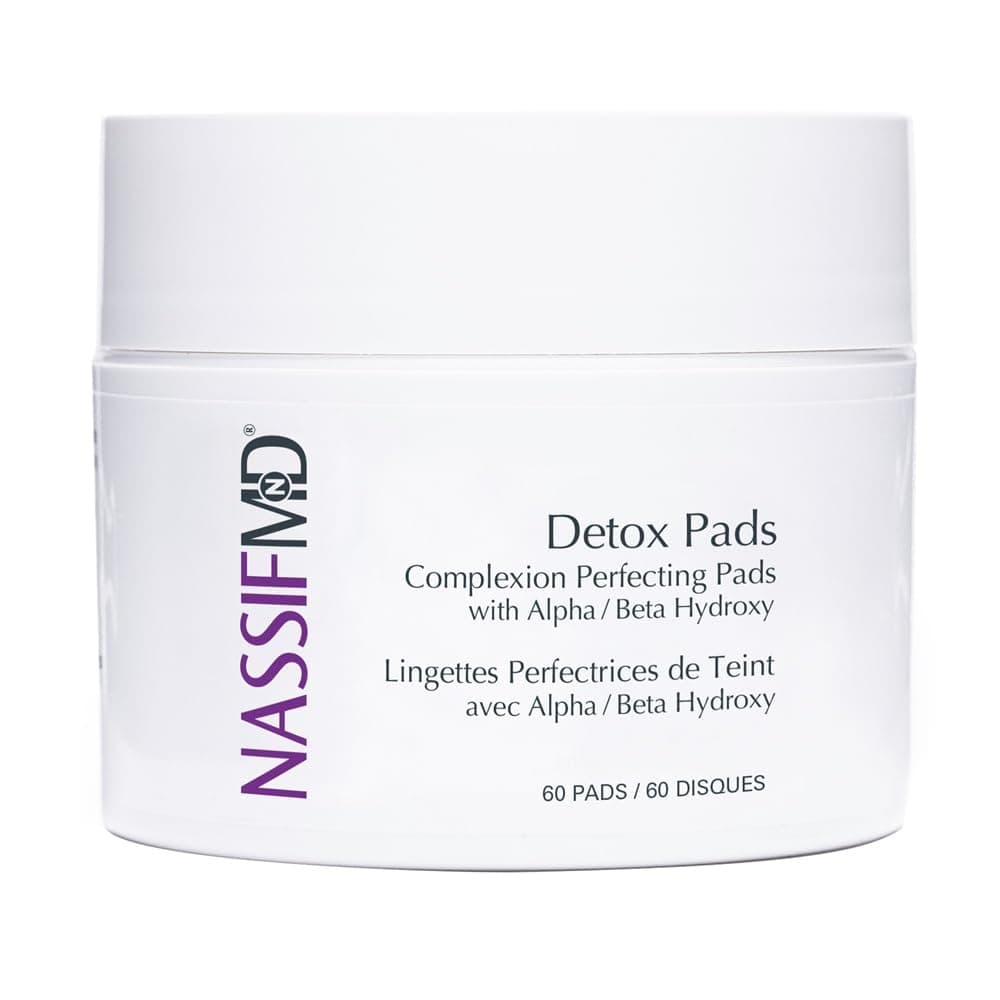 NassifMD Exfoliating Detox Pads AHA Pads Formulated with Glycolic Acid Witch Hazel and Salicylic Acid Suitable for Sensitive Skin