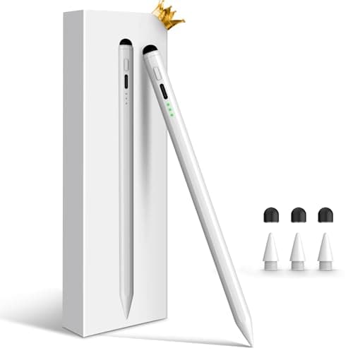 Pencil for Apple iPad 11th/10th/9th, 2X Fast Charge Stylus Pen for iPad, Palm Rejection, Tilt Sensitivity, Compatible with iPad A16/10/9/8/7/6, Pro M4/13/12.9"/11", Air M3/M2/5/4/3, Mini 7/6/5