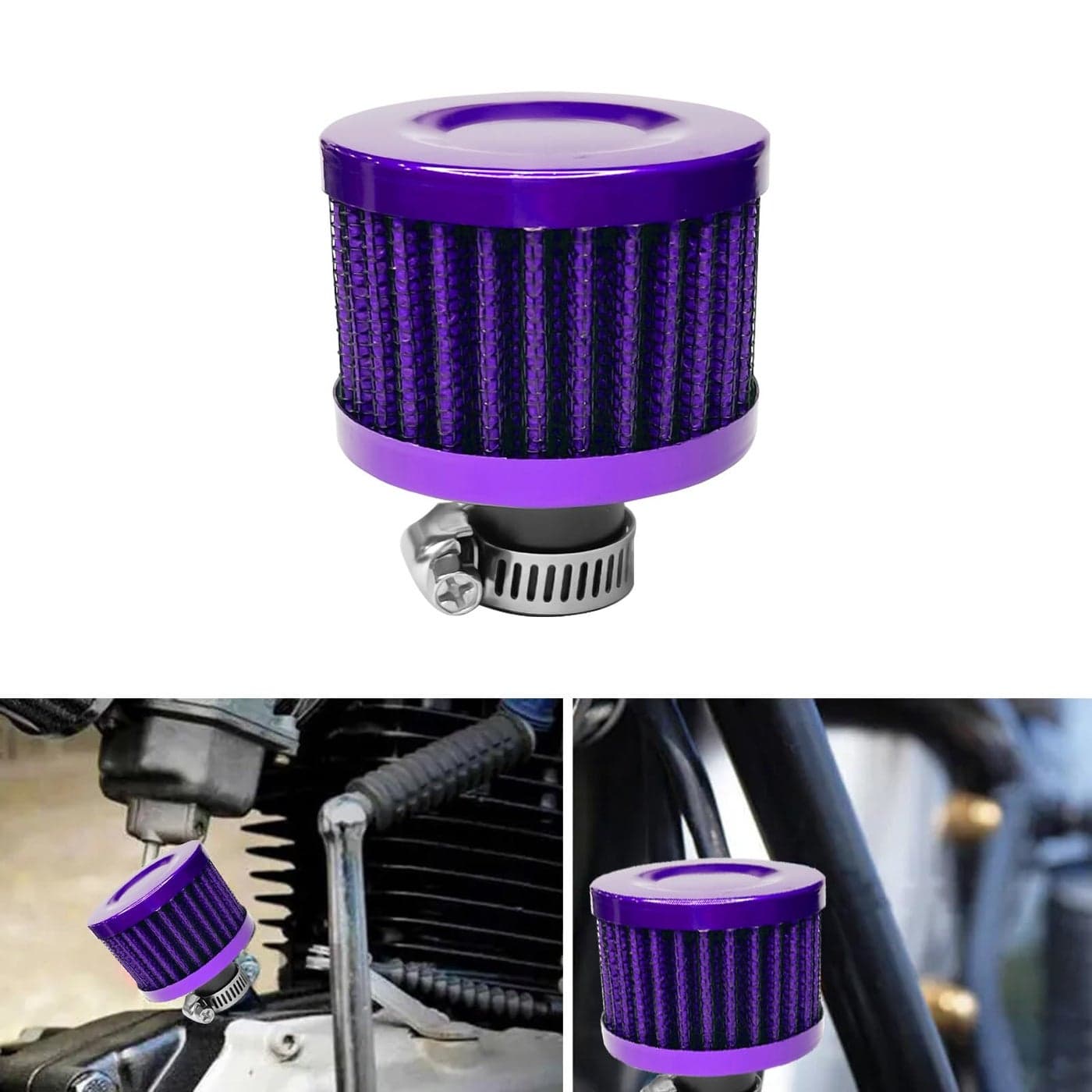 Pvotawp Breather Filter Reather Fit Car Air Vent Cleaner 047 Turbo Air Intake Filter Valve Cover Cleaner Purple