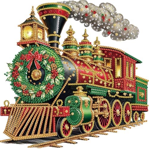 Stalente Diamond Painting Kits for Adults Christmas Train 5D Special Shape Diamond Art Kits for Beginners Crystal Rhinestones Diamond Painting for Home Wall Decoration Gift 1212inch