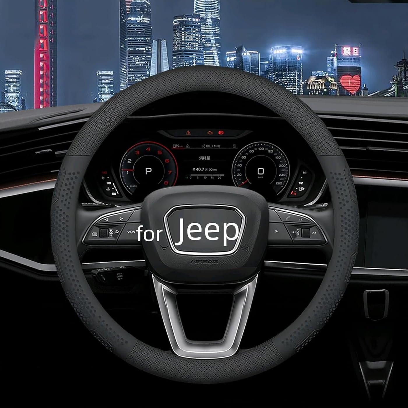 Yangday Leather Steering Wheel Cover for Jeep
