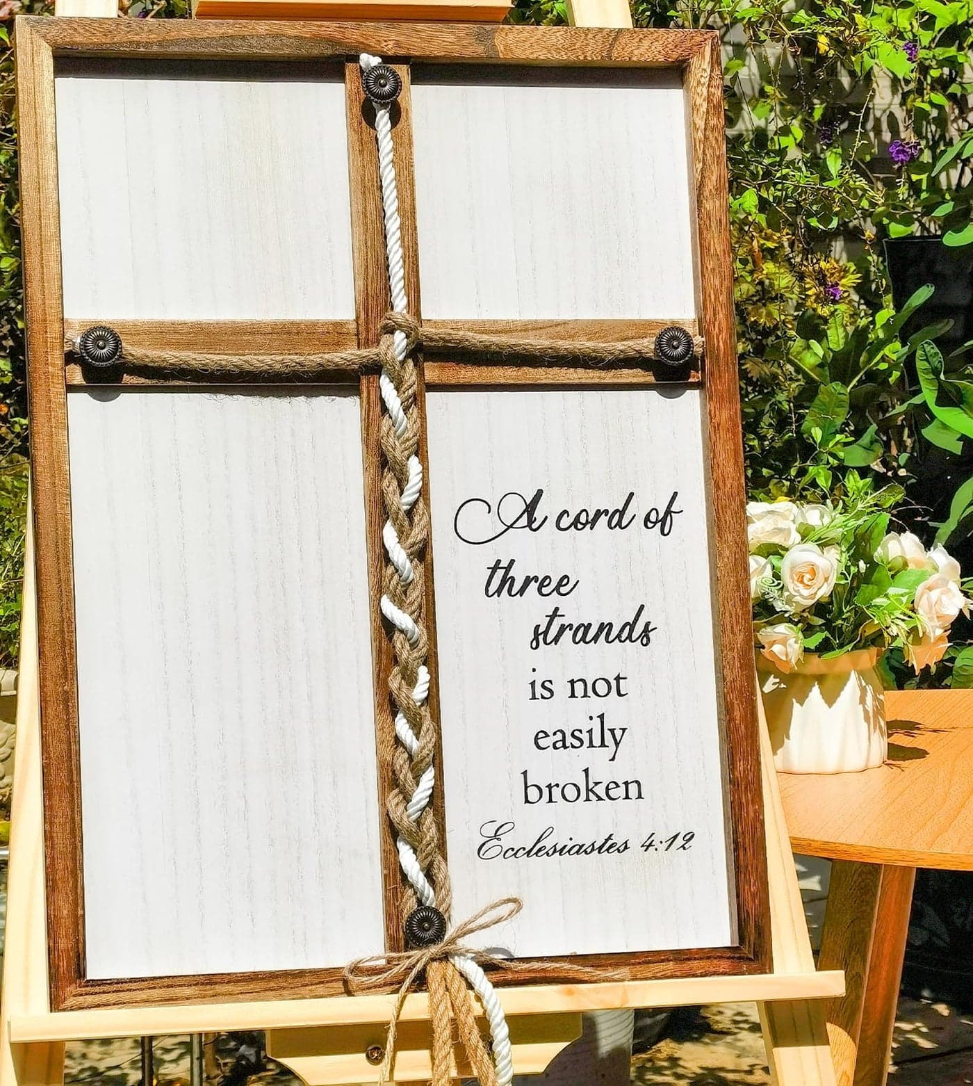 Three Strands Cord Wedding Unity Sign 16 22in A Cord of Three Strands Unity Rope Cross Braid for Wedding Ceremony Ideas Gift For Couple Christians God Knot Ecclesiastes 4912