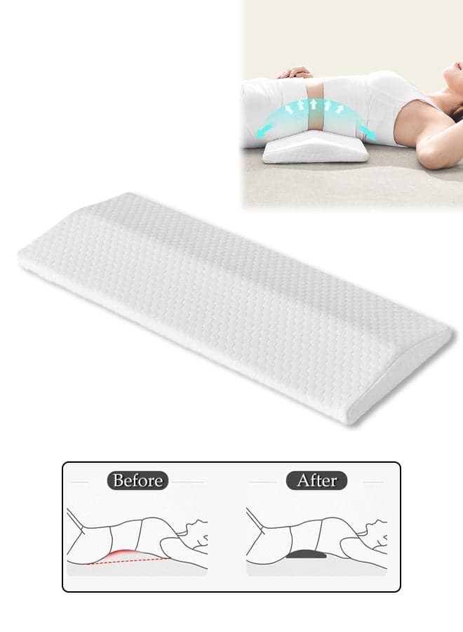 Lumbar Support Pillow, Ergonomic Back Support Memory Foam Lumbar Pillow for Relieving Back Pain, Detachable Washable Back Pillow for Side Lying, Back and Stomach