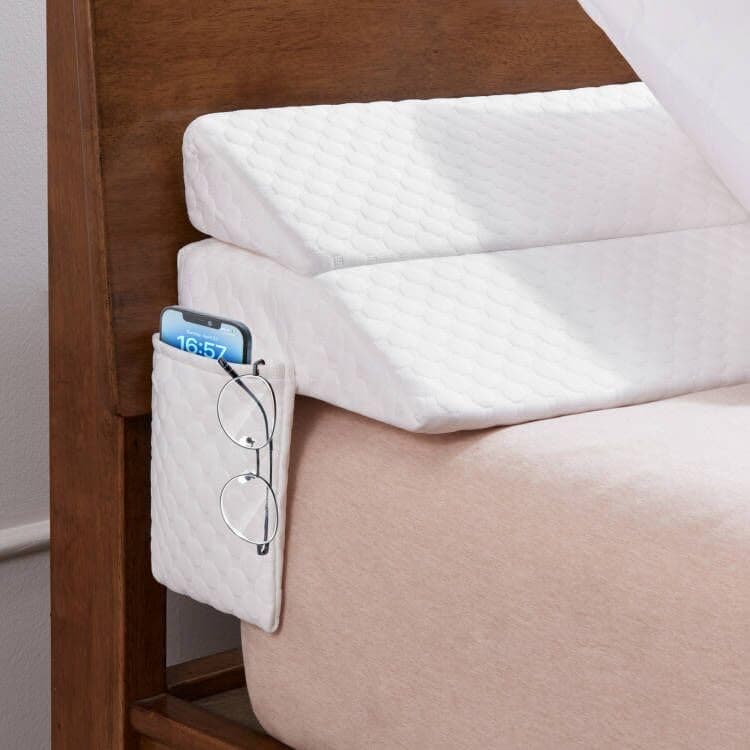 EUHAMS Queen Size Bed Wedge Pillow Bed Gap Filler Mattress Wedge Headboard Pillow Close The Gap 07 Between Your Headboard and Mattress or Wall for Sleeping Backrest Pillow 60x10x6 White