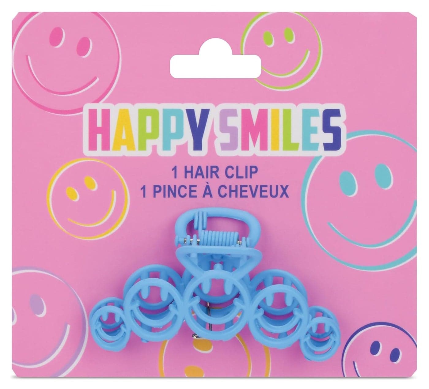iscream 3 Claw Hair Clip Happy Smiles Blue