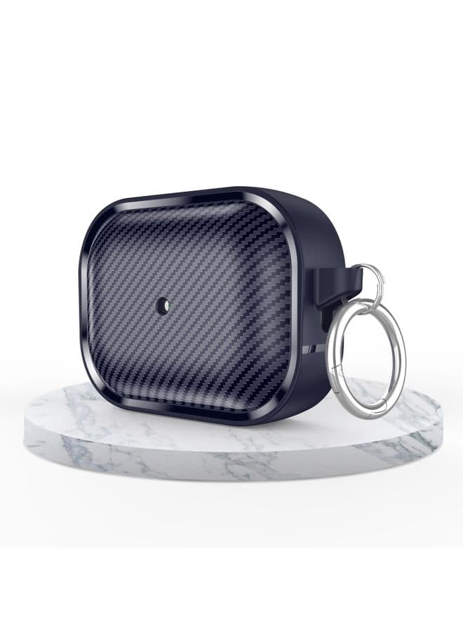 Case Cover For AirPods Pro Photo Frame Carbon Fiber Series Earphone Case Dark Blue