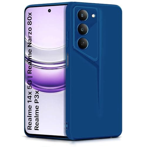 WOW IMAGINE Back Cover for Realme 14x 5G | Realme Narzo 80x | Realme P3x | Blade Series Ultra Thin Case with Lightweight Design | Camera Protection | Soft Matte Silicone Flexible Mobile Case - Blue