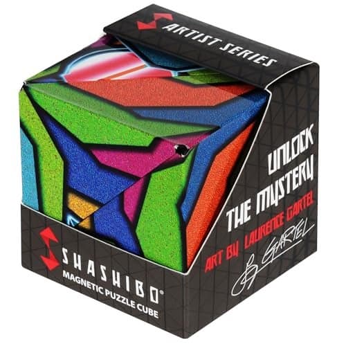 Shashibo Shape Shifting Box STEM Fidget Toy with Ultra Strong Magnets Sensory Puzzle Cube Transforms Into 100 Shapes Easter Basket Stuffers Gift for Kids Teens and Adults Stained Glass