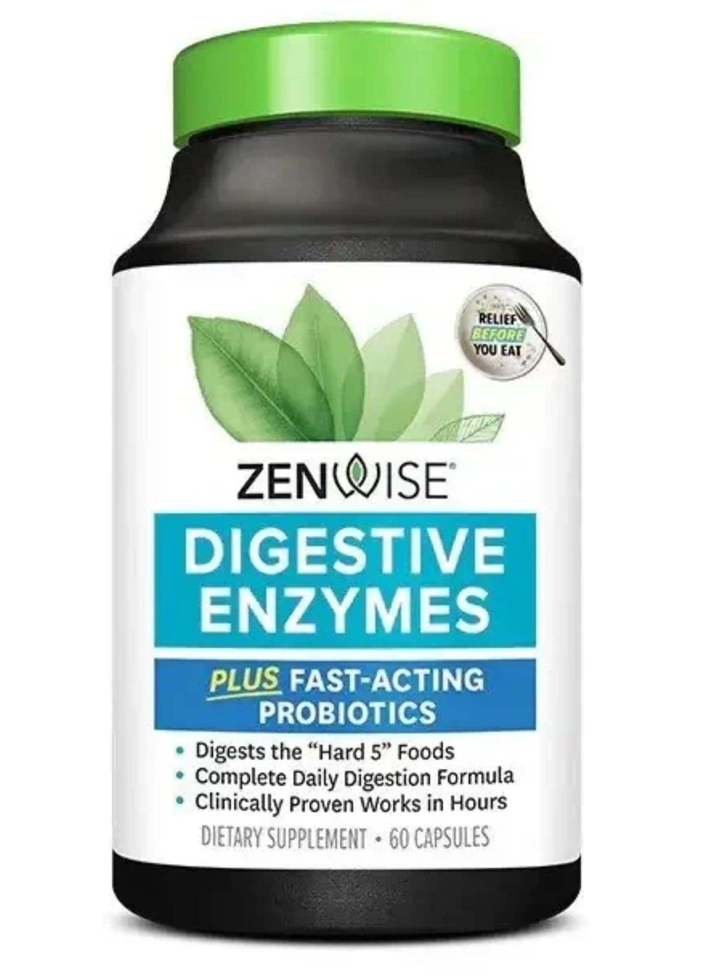 Digestive Enzymes, Plus Fast-Acting Probiotics, 60 Capsules