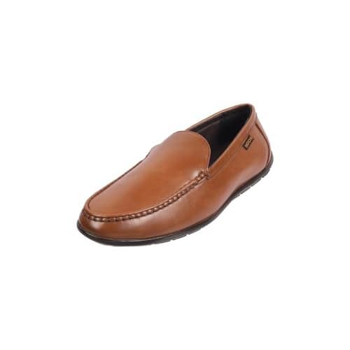 Mochi Men Tan Faux Leather Moccasin Shoes UK/8 EU/42 (19-441)