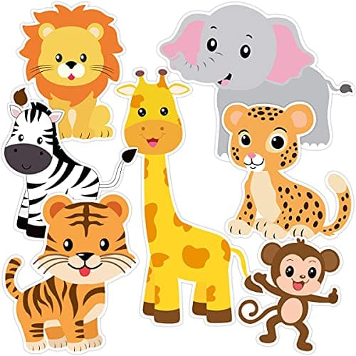 Festiko® 36 Pcs Zoo Animals Cutouts Safari Jungle Theme Birthday Party Decoration Cut-Outs for Room Decoration Birthday Decoration,Party Decoration Supplies