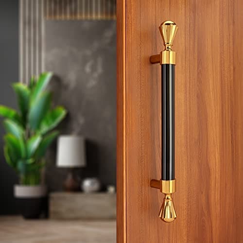 LAPO 12 Inch Entrance Door Handle, Heavy Duty Pull Handle for Main Door, Compatible with Wooden and Glass Doors, Black Finish, Pack of 1, Backed by 3 Years Warranty