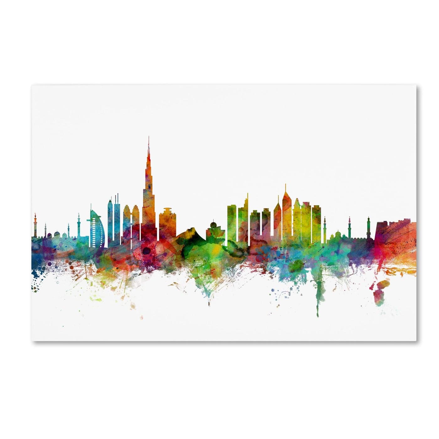 Trademark Fine Art Dubai Skyline by Michael Tompsett 16X24Inch