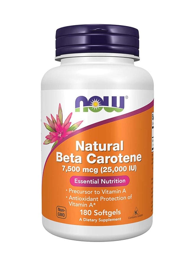 Natural Beta Carotene Dietary Supplement - 180 Softgels
