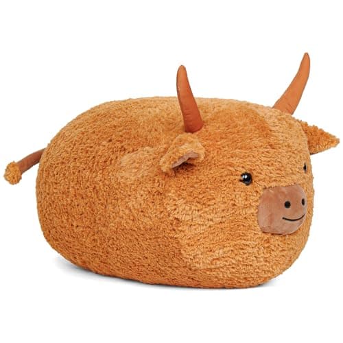 Wepop Giant Highland Cow Stuffed Animal 20 in Fluffy Highland Cow Plush Adorable Cattle Stuffed Animal Plushie Pillows Gifts for Kids and Adults