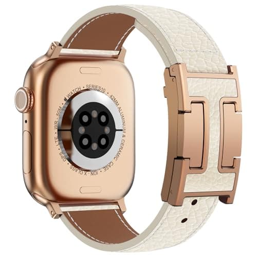 CHANCHY Leather Magnetic Watch Band Compatible with Apple Watch Bands 40mm 38mm 41mm 42mm 44mm 45mm 46mm, Top Grain Leather Dressy Band for Women Men iWatch Ultra SE3 Series 11/10/9/8/7/6/5/4/3/2/1
