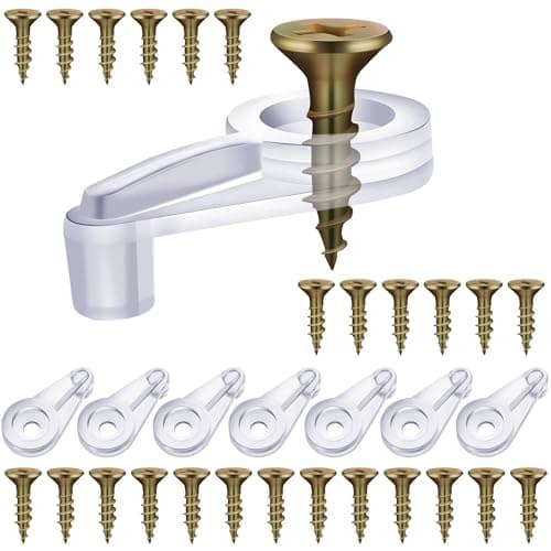 50 Pack Glass Retainer Clips Kit, Cabinet Glass Clips 4 mm Glass Clip with Screws for Fixing Glass Cabinet Doors (Transparent with Gold Screw)
