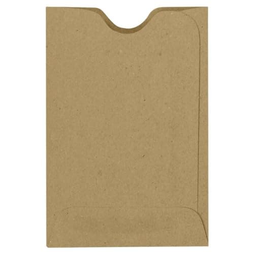 LUXPaper Credit Card Sleeves | 2 3/8" x 3 1/2" | Grocery Bag Brown | 70lb. Text | 250 Qty