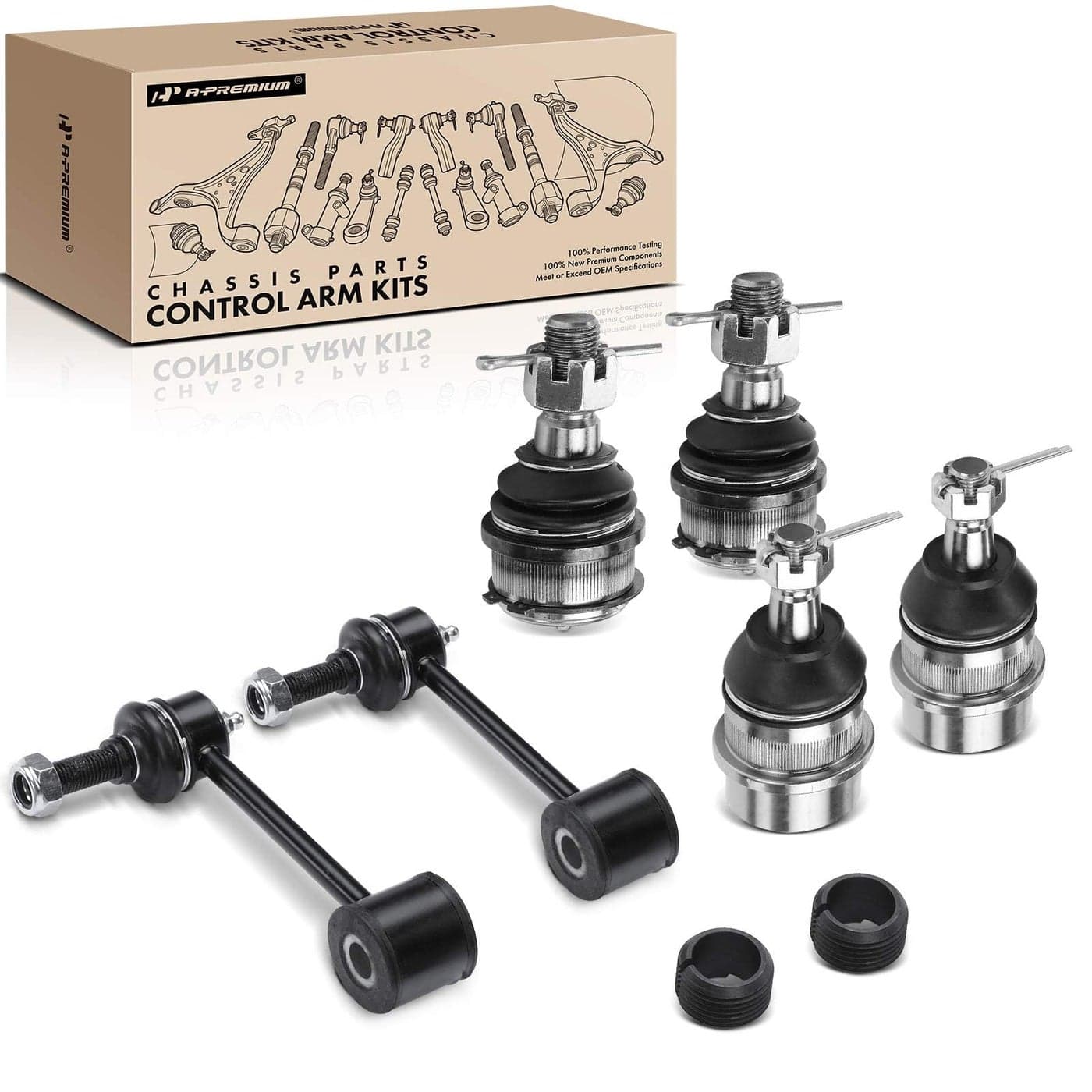 APremium Set of 6 Front Sway Bar Link Upper Lower Ball Joint Compatible with Jeep Wrangler 20072017 Wrangler JK 2018