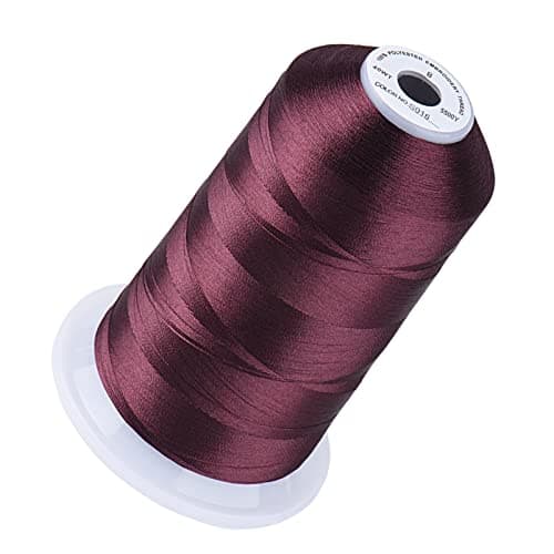 Simthread 5500Yds Embroidery Thread 5000M 40WT Polyester Machine Embroidery Thread HighYardage Spool for Brother Singer Janome Babylock Husqvarna Home Commercial Machines Merlot S016