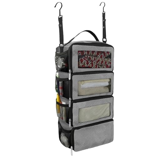 Olosar Suitcase Organizer, Travel Luggage Organizer Portable Hanging Travel Shelves Collapsible Hanging Packing Cubes for Carry on Suitcase, Grey