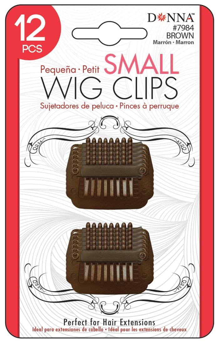 Donna Wig Clips 12pcs Hair Extension 1PC BROWN SMALL