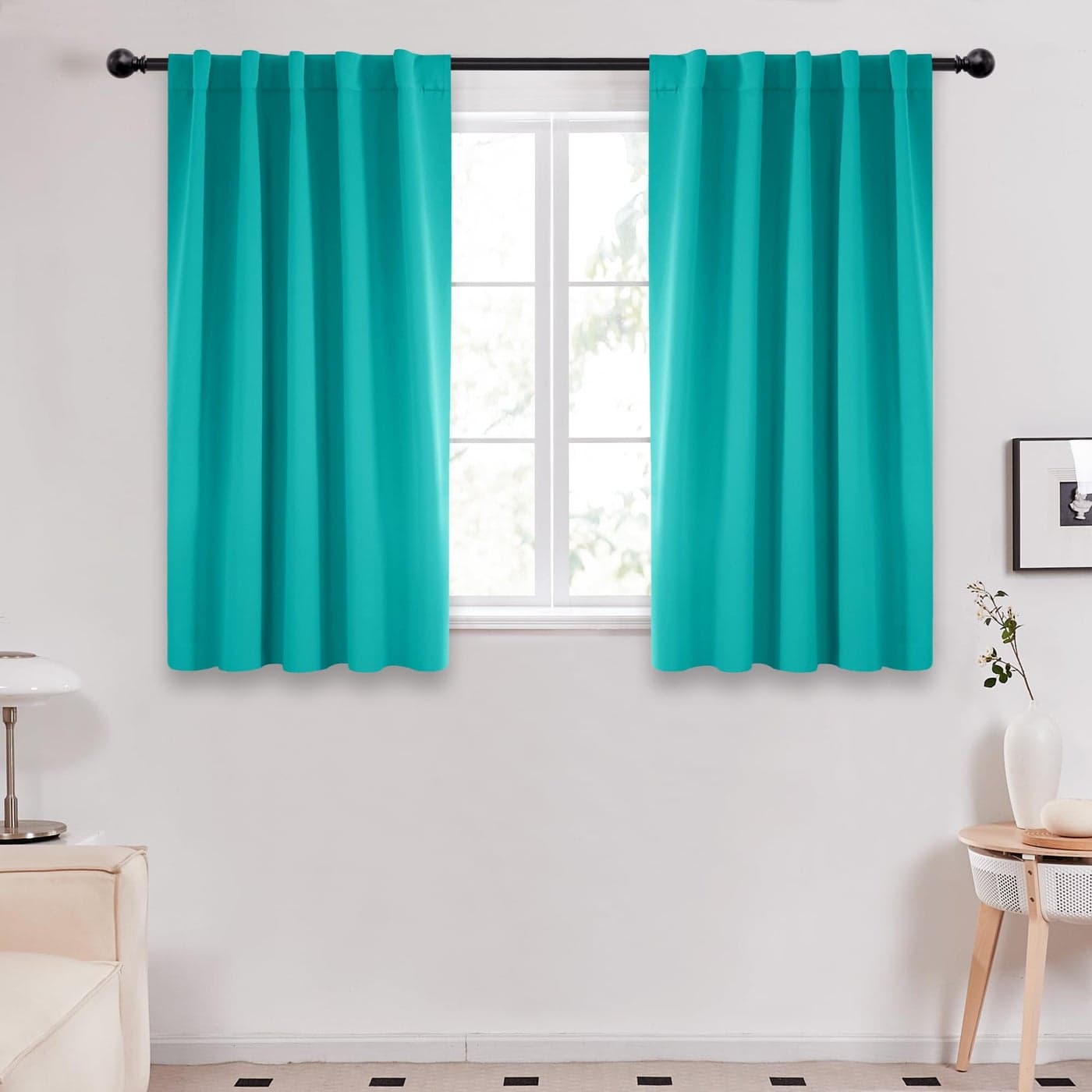 Deconovo Blackout Curtains Room Darkening NoiseReducing Thermal Insulated EnergyEfficient Window Treatment for Bedroom Living Room Home Office 2 Panels Turquoise 42W x 45L Inch