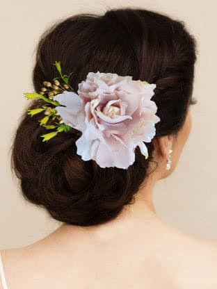 Hair Flare Floral Comb Slide/Hairpin/Judabun/Juda Side Pin/Comb Hairpin for Women 2301, Onion Pink