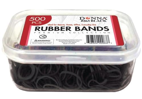 Donna Black Rubberbands 500ct for Braids Twist Locs Womens Hair Mens Hair Kids Hair