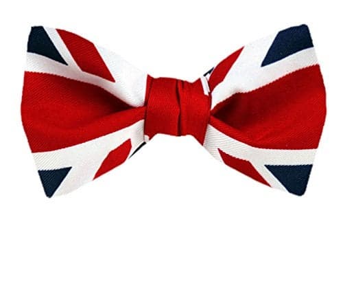 PBT-FLAG-313 - Red - White - Blue - UK Flag Union Jack Pre Tied Bow Tie