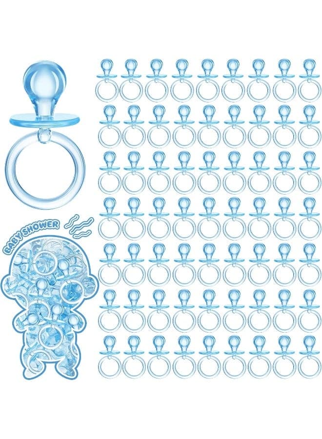 Coume 100 Pcs 2.5 Inch Baby Shower Pacifiers Acrylic Mini Baby Pacifiers Gifts Gender Reveal Party Favors for Gender Neutral Game Birthday Supplies(Blue)