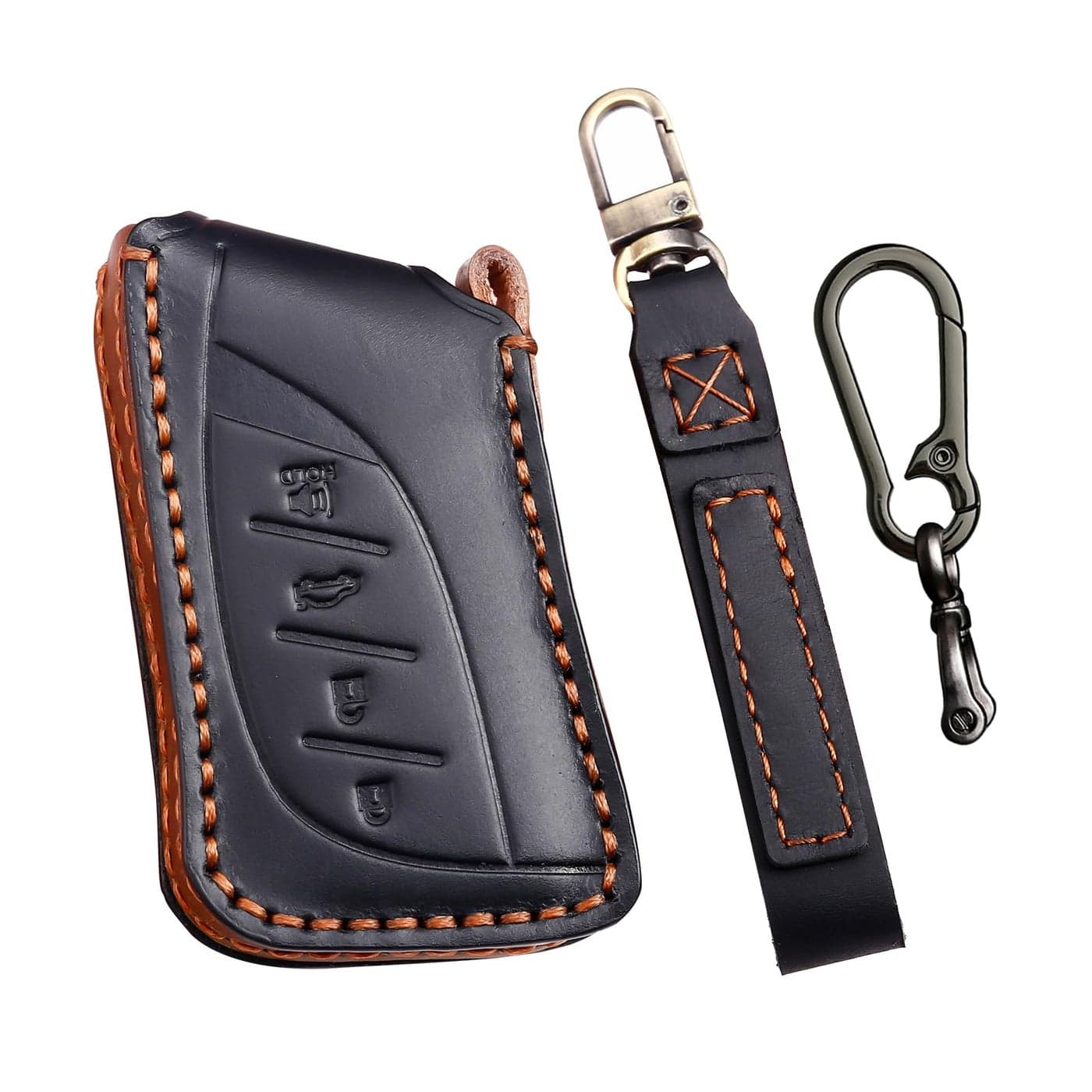 Aoocar 20182025 Leather Key Fob Cover Compatible with Lexus ES LS LC RX NX LX TX GX Series etc No Screw Design Key Holder Protector Black