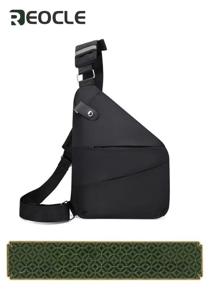 Crossbody Bag for Men Wander Plus Anti Theft Bag Cross Body Travel Bag Wander Plus Side Slim Sling Shoulder Backpack for Outdoor Black