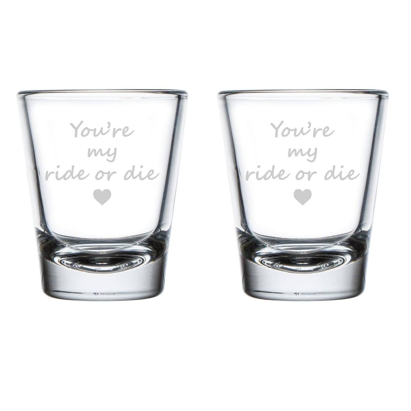 Set of 2 Shot Glasses 175oz Shot Glass Gift Youre My Ride Or Die Best Friend
